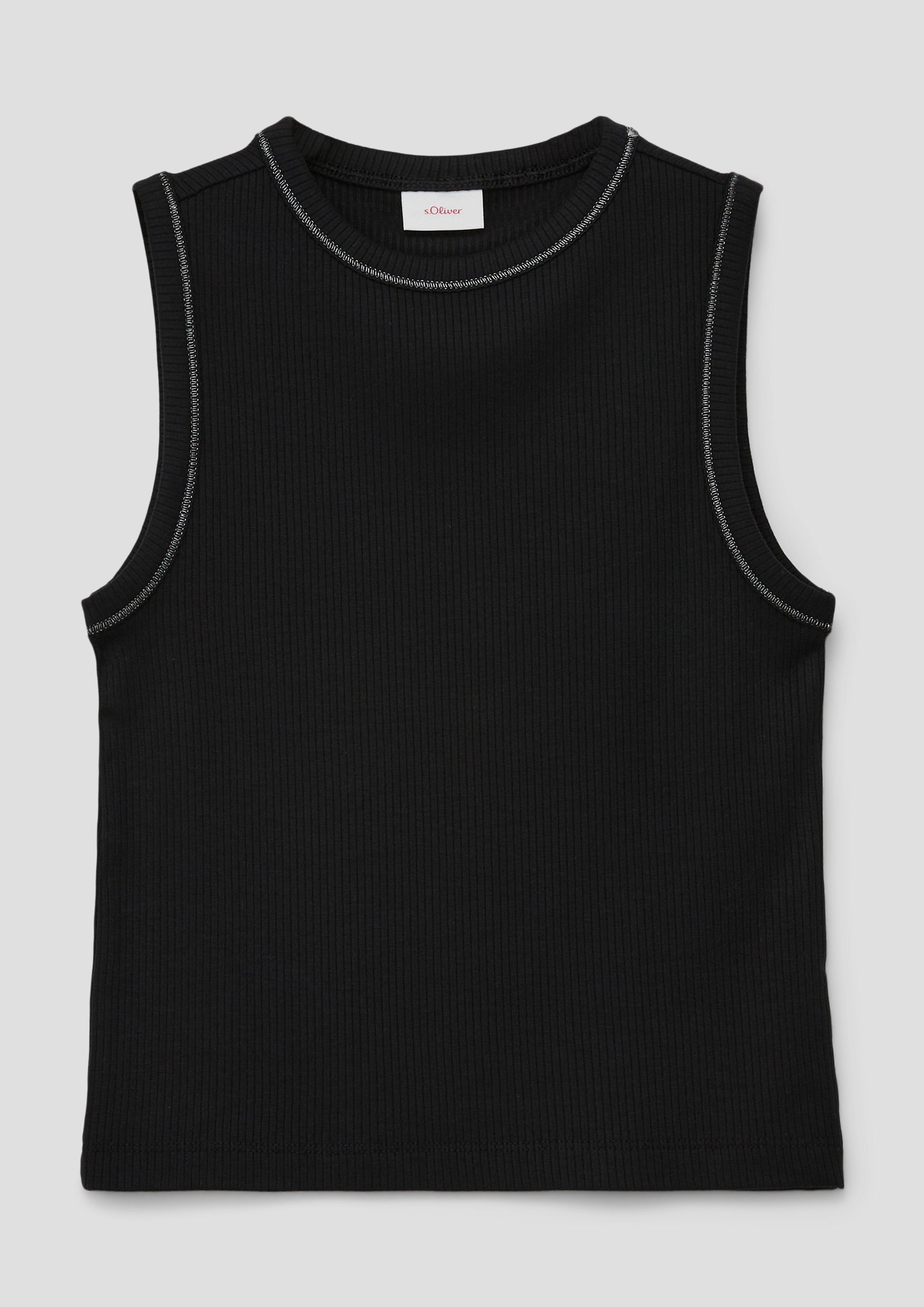 Kurzes Tanktop aus Viskosestretch  2145496-9999
