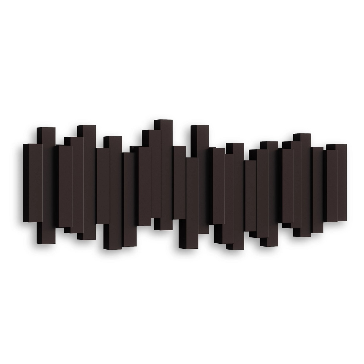 trends4cents UMBRA STICKS HOOK ESPRESSO 318211-213 platzsparende Garderobenleiste mit 5 beweglichen Haken