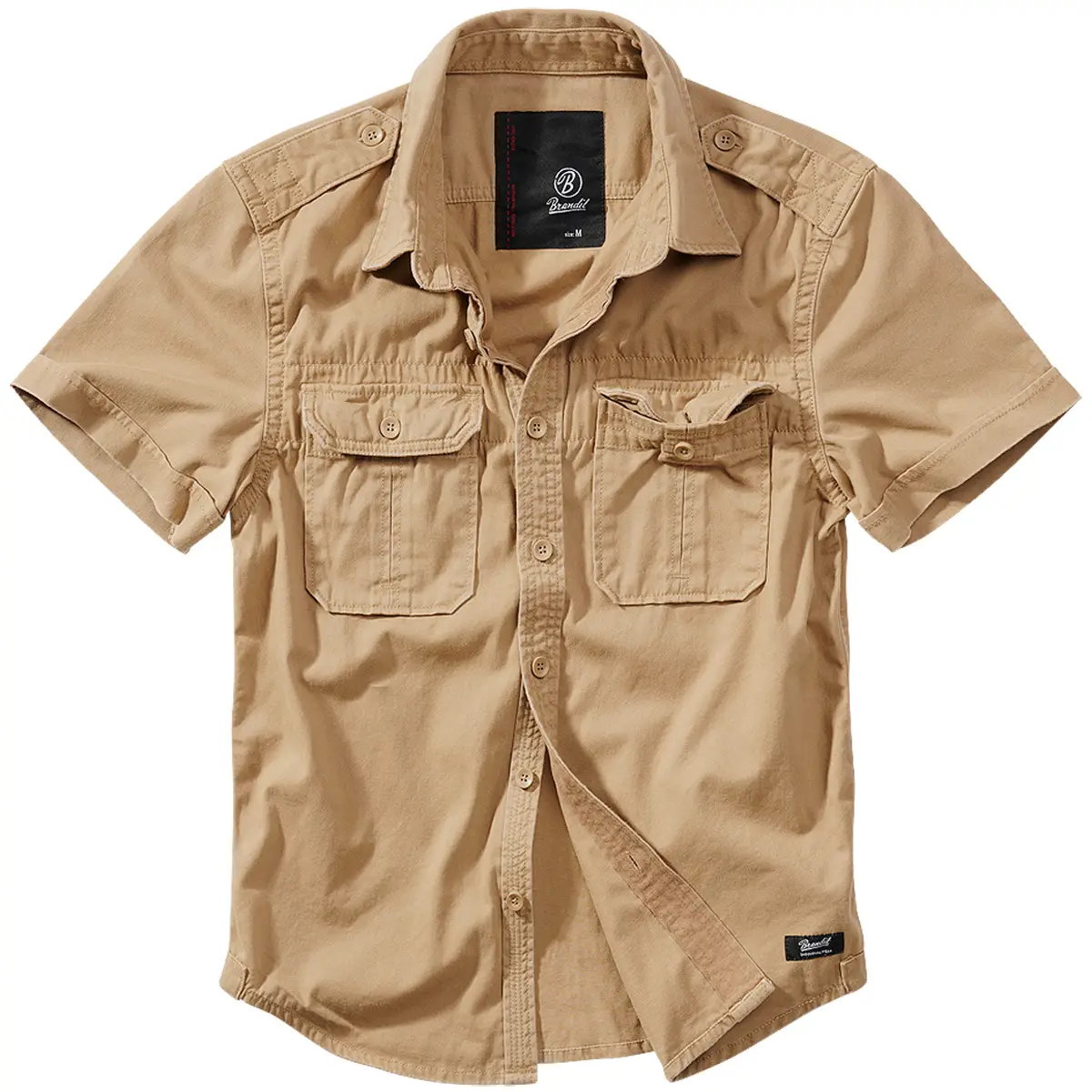 Vintage Shirt kurzarm beige