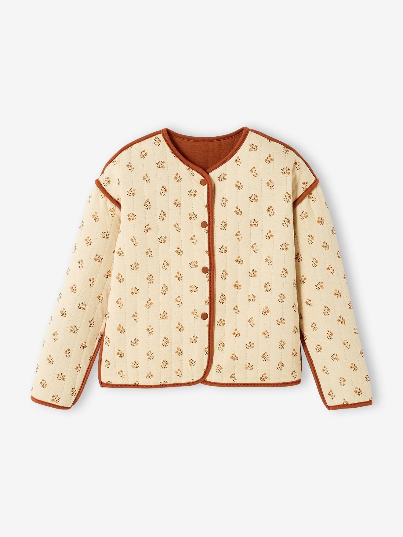 Gilet quilté réversible fille gris ardoise