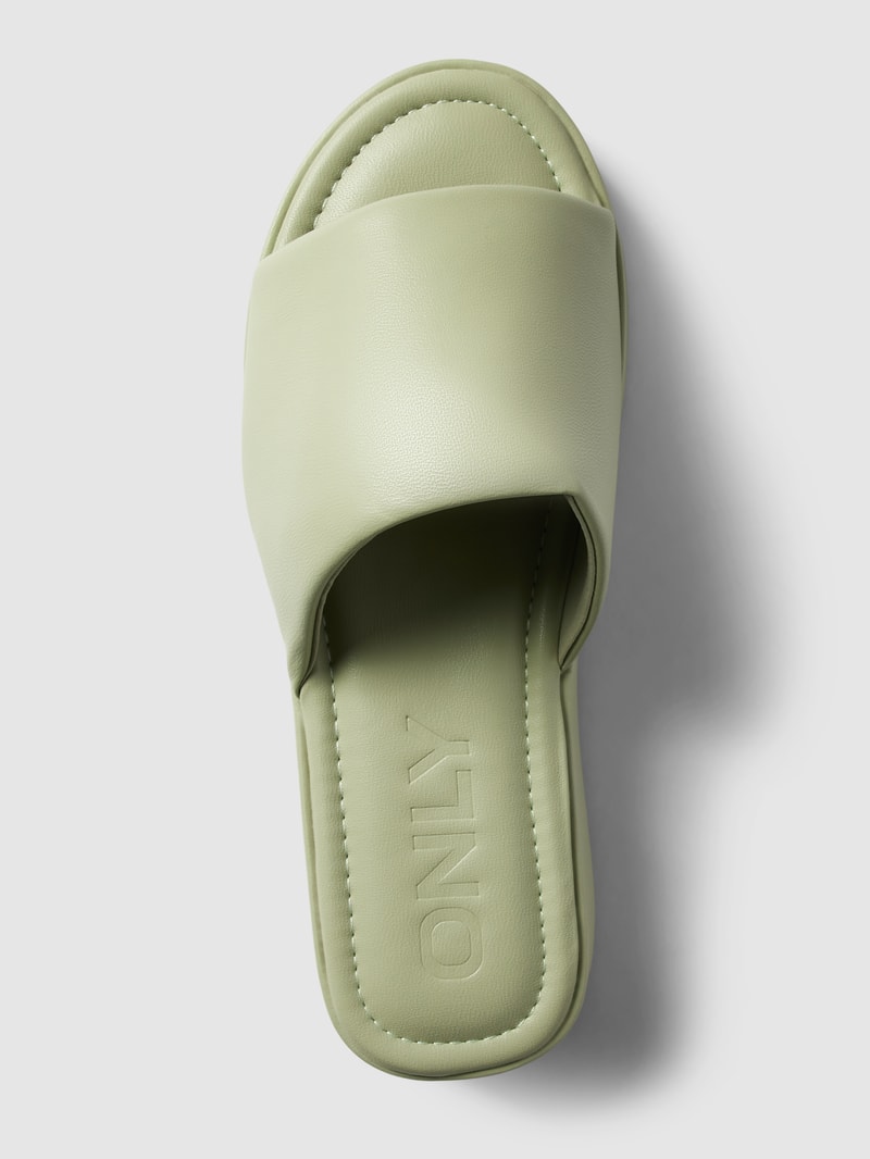 Slides im unifarbenen Design Modell 'KAYNE' in grün