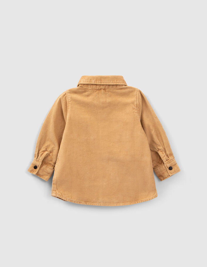 Chemise camel mix matières capuche amovible bébé garçon