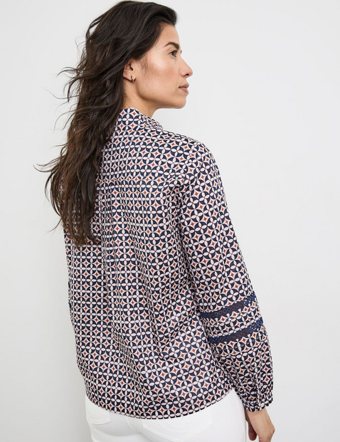 Baumwollbluse mit Lochspitze