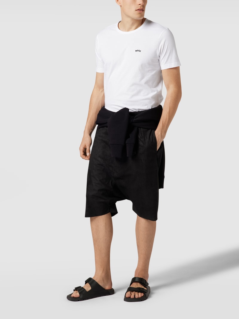 T-Shirt mit Label-Schriftzug Modell 'Tee Curved' in weiß