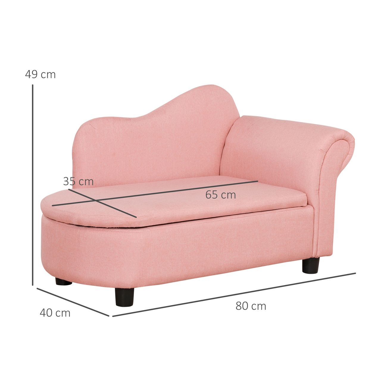 HOMCOM Kindersessel, Kindercouch, Kindersofa mit Stauraum für Kinder 3-5 Jahre