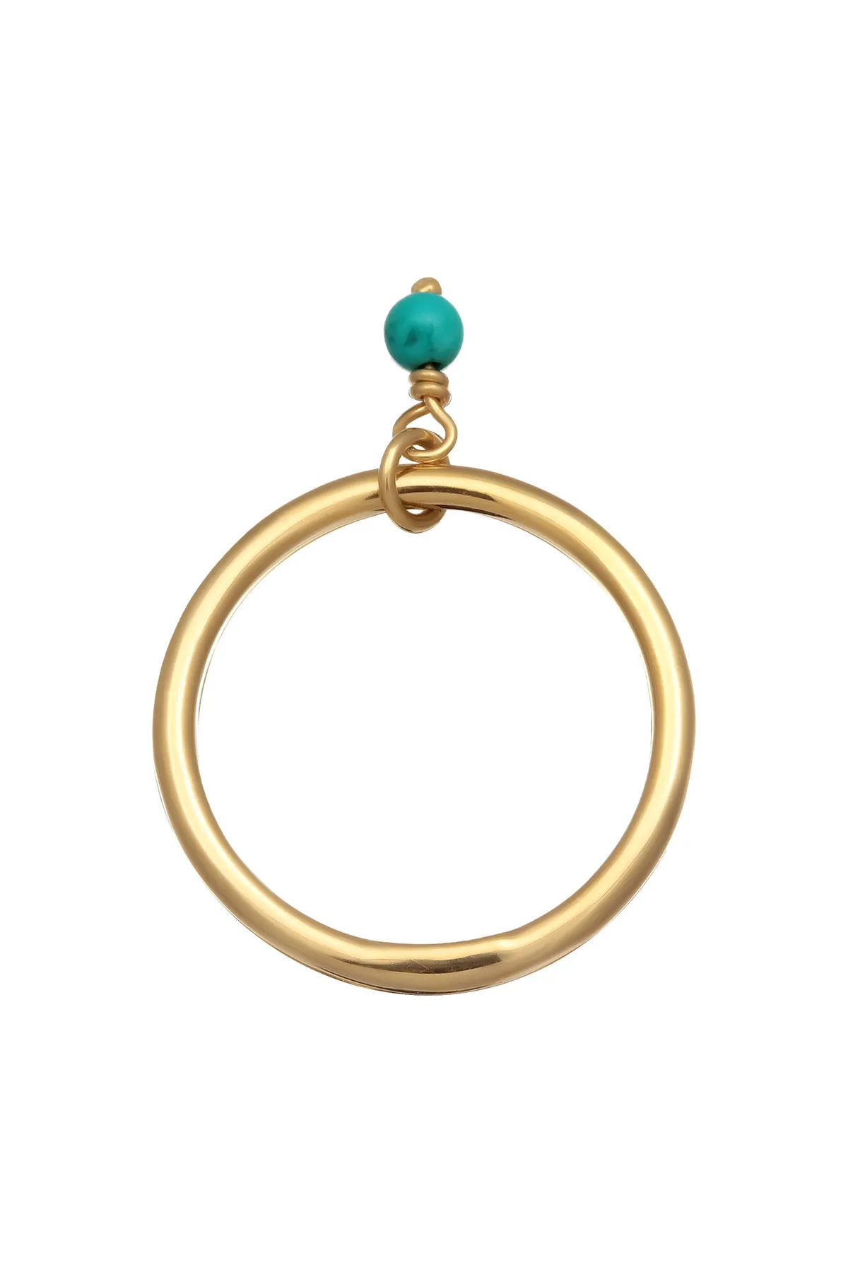 ELLI  Ring Stapelring Howlith Türkis Perle 925 Silber vergoldet