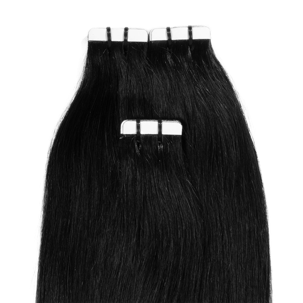 hair2heart Extensions adhésives Premium cheveux naturels #1b Noir naturel extensions