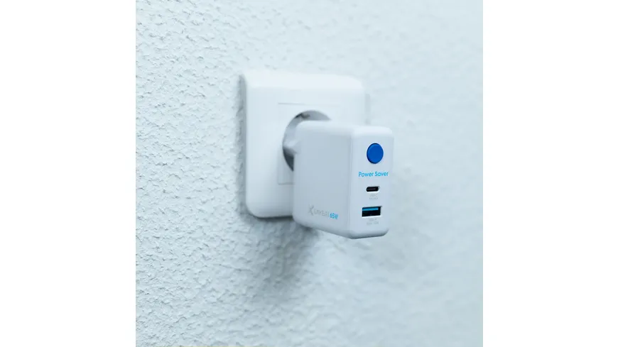 XLayer 65W Power Saver duales Ladegerät mit Strom-Stopp-Funktion White