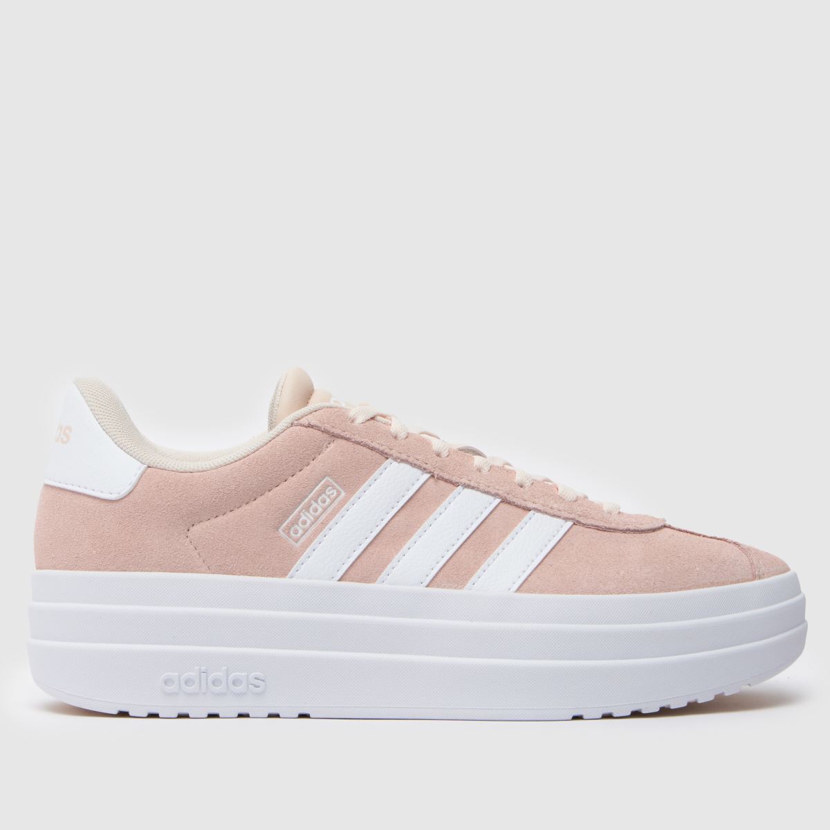 adidas vl court bold träningsskor i vitt och rosa
