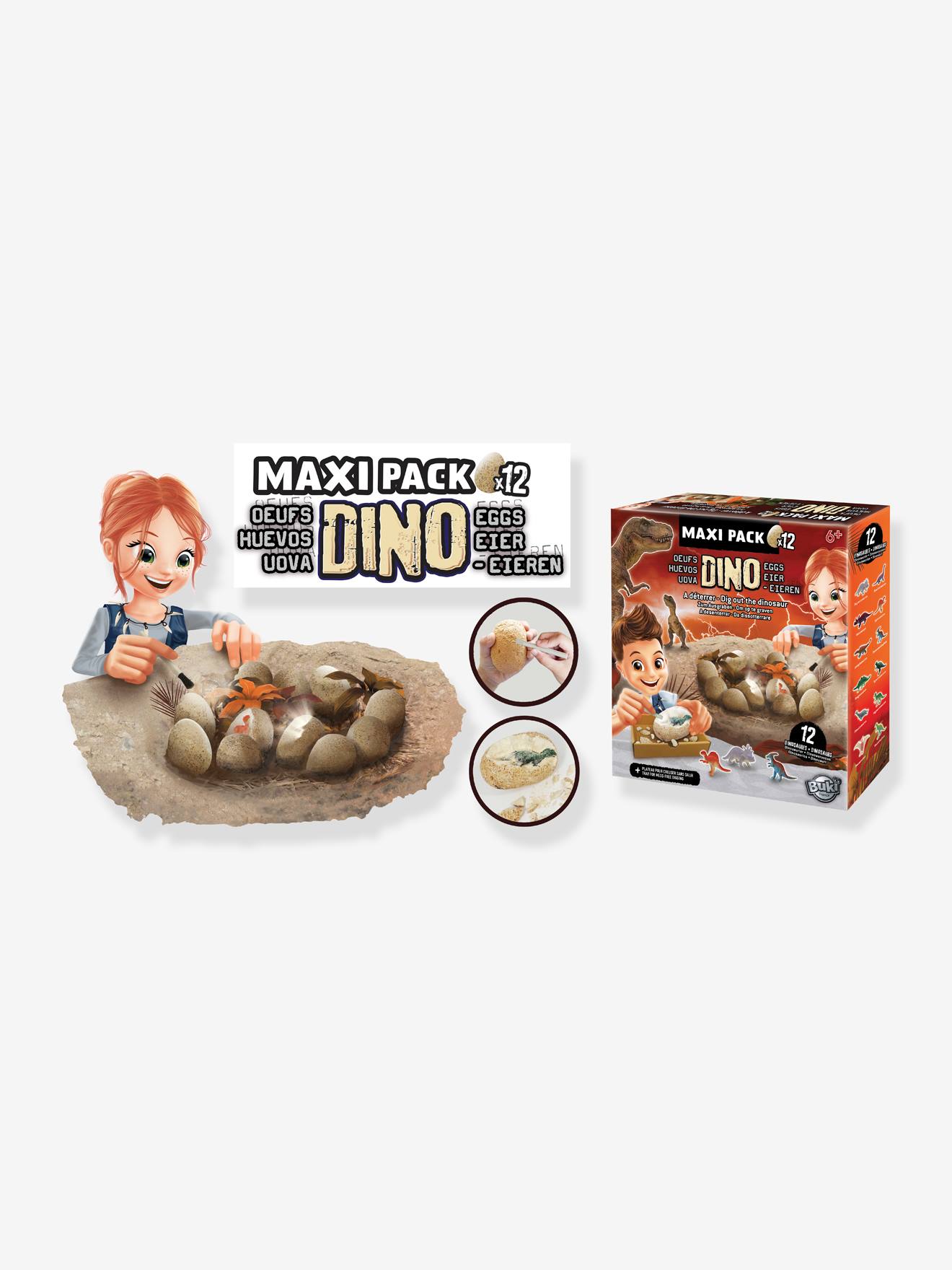 Buki 12er-Set Dino-Eier BUKI - orange