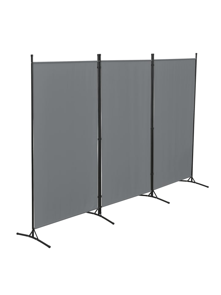 en.casa Raumteiler Teruel - 3-teilig in Grau (H)176cm (B)260cm günstig kaufen onesize
