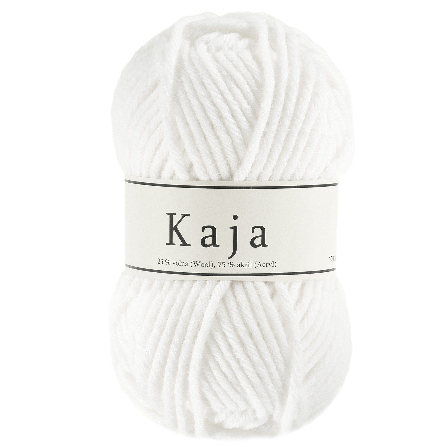 maDDma 100g Mützenwolle / Jackenstrickgarn KAJA, 25% Wolle Häkelwolle, 85 m, weiß