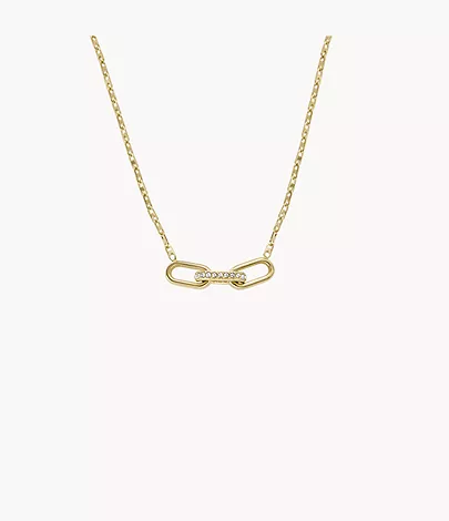 Fossil Kette Heritage D-Link Edelstahl goldfarben