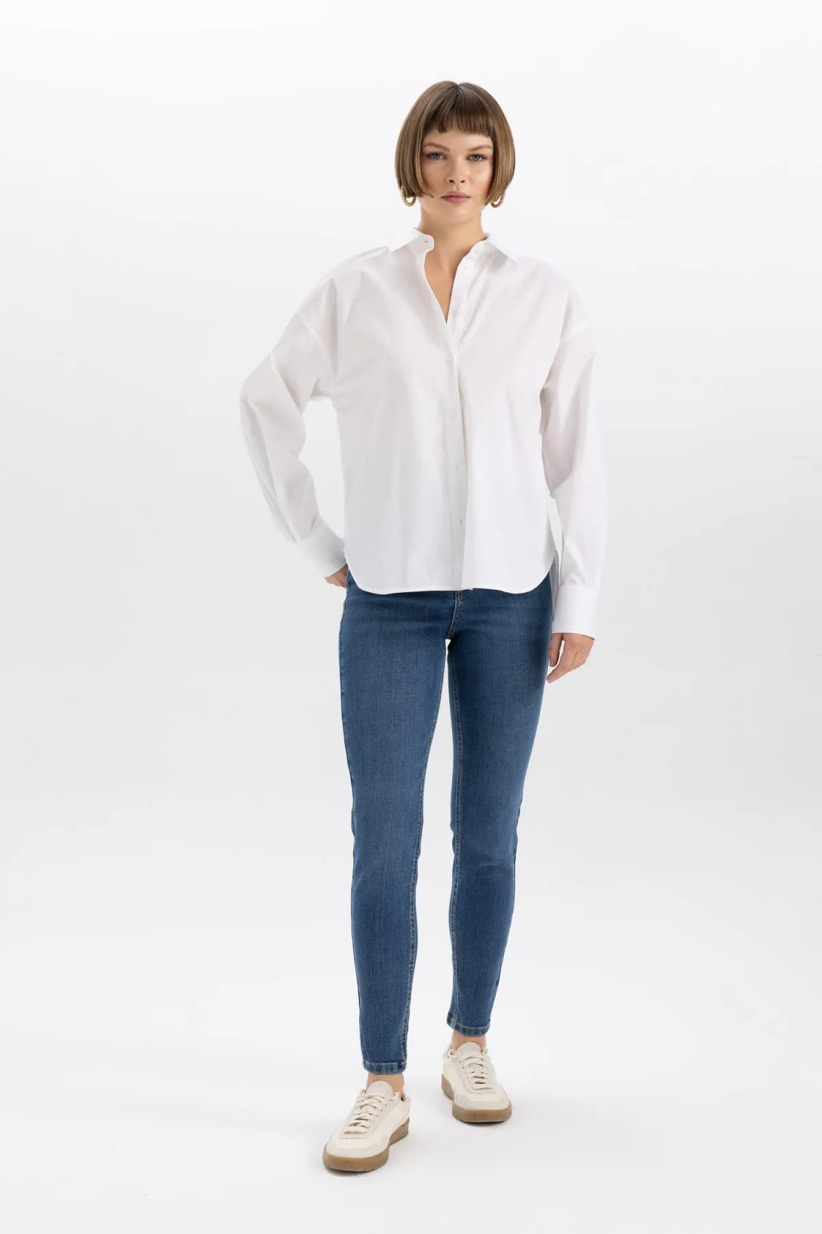 DeFacto  Skinny Fit, hohe Taille, schmales Bein, knöchellange Jeanshose