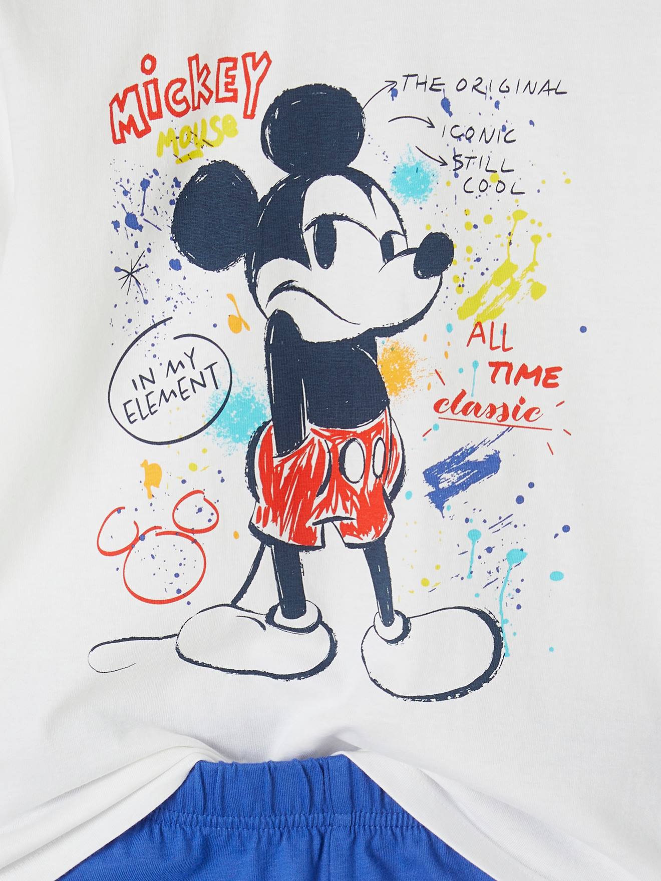 Mickey Kurzer Kinder Schlafanzug Disney MICKY MAUS - blau