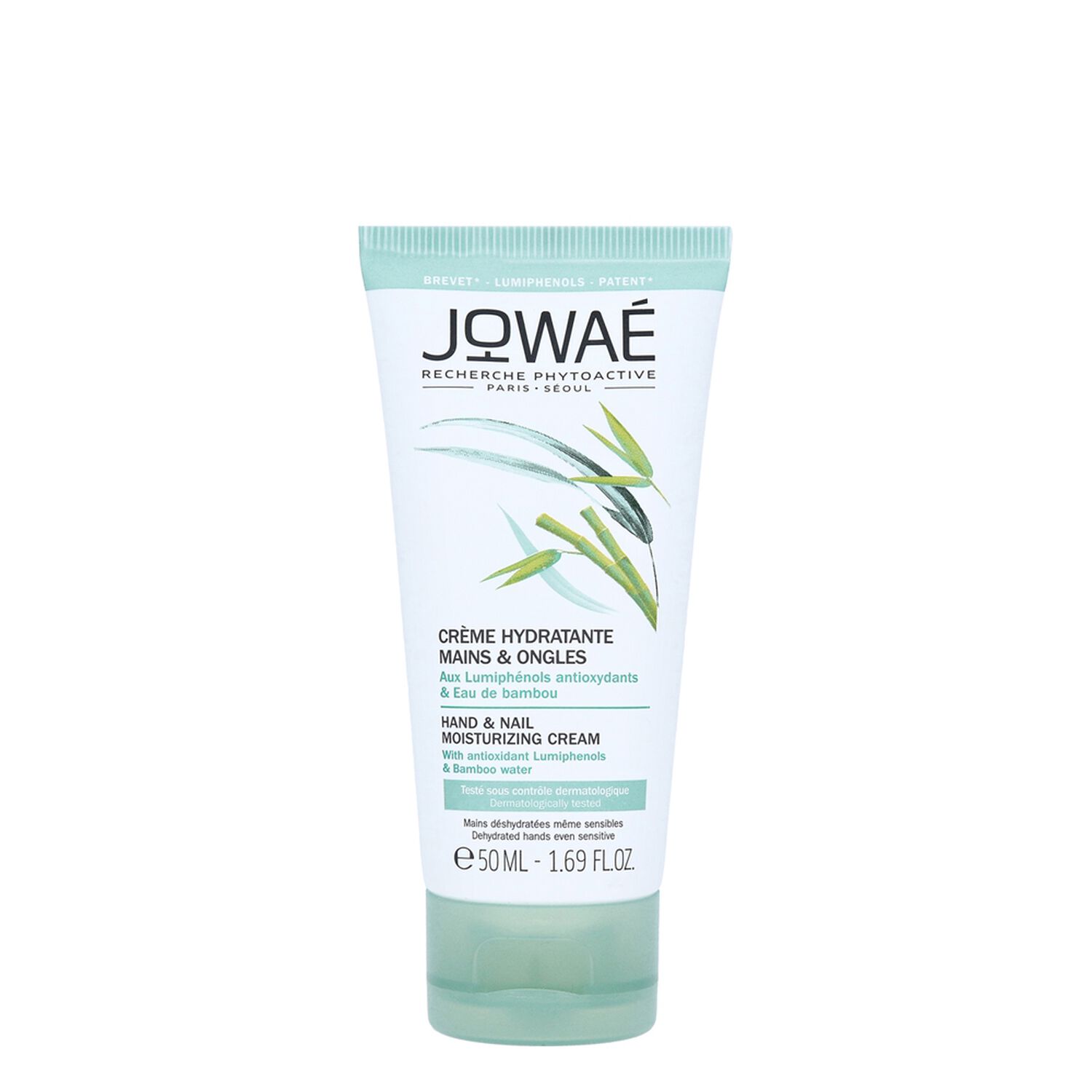 jowaé Crème Hydratante Mains et Ongles Lumiphénols Antioxydants & Eau de Bambou 50 ml