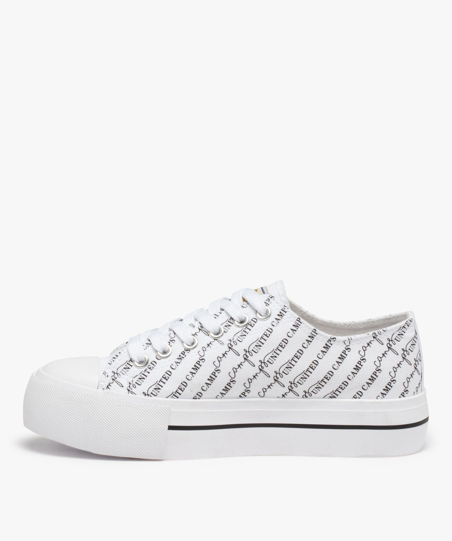 Baskets femme en toile et semelle épaisse– Camps United blanc | GEMO