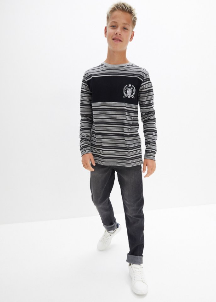 Jungen Langarmshirt mit Streifen