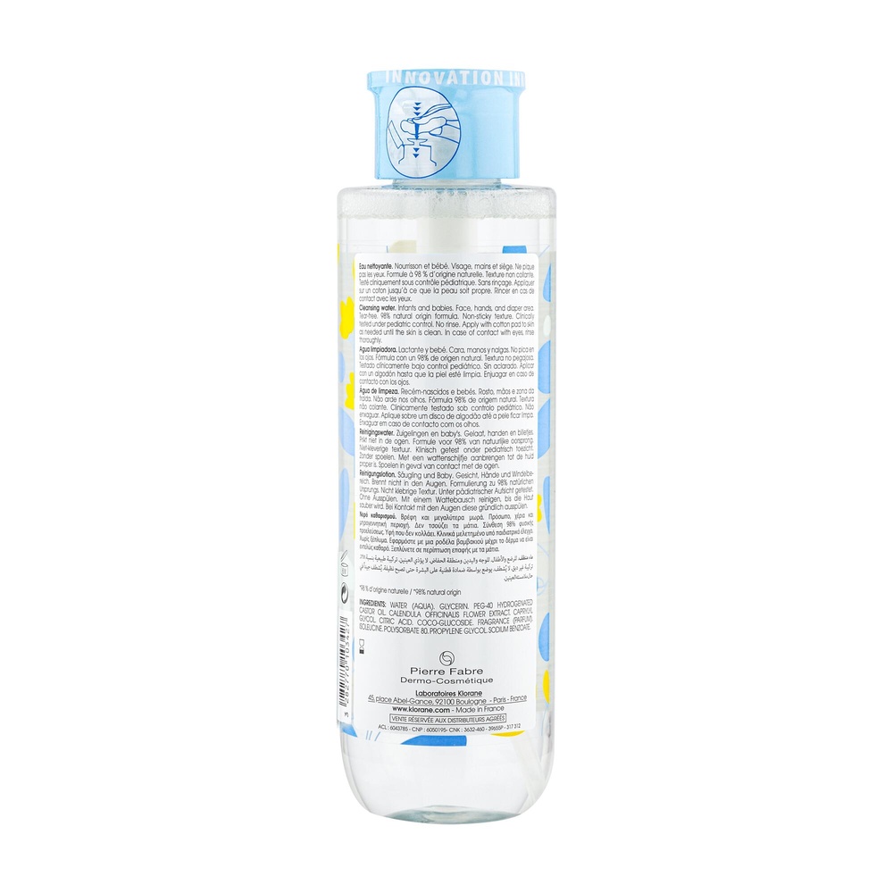 Klorane Bébé Eau nettoyante micellaire 500 ml Eau nettoyante micellaire