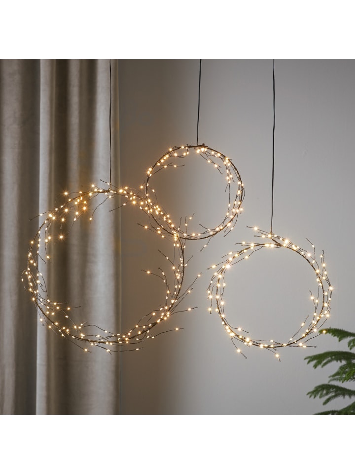 STAR Trading LED Kranz Lichtkranz Dekokranz 95LED D: 24cm in schwarz günstig kaufen onesize