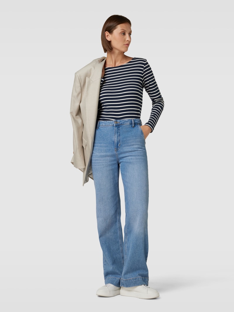 Longsleeve mit Streifenmuster in marineblau