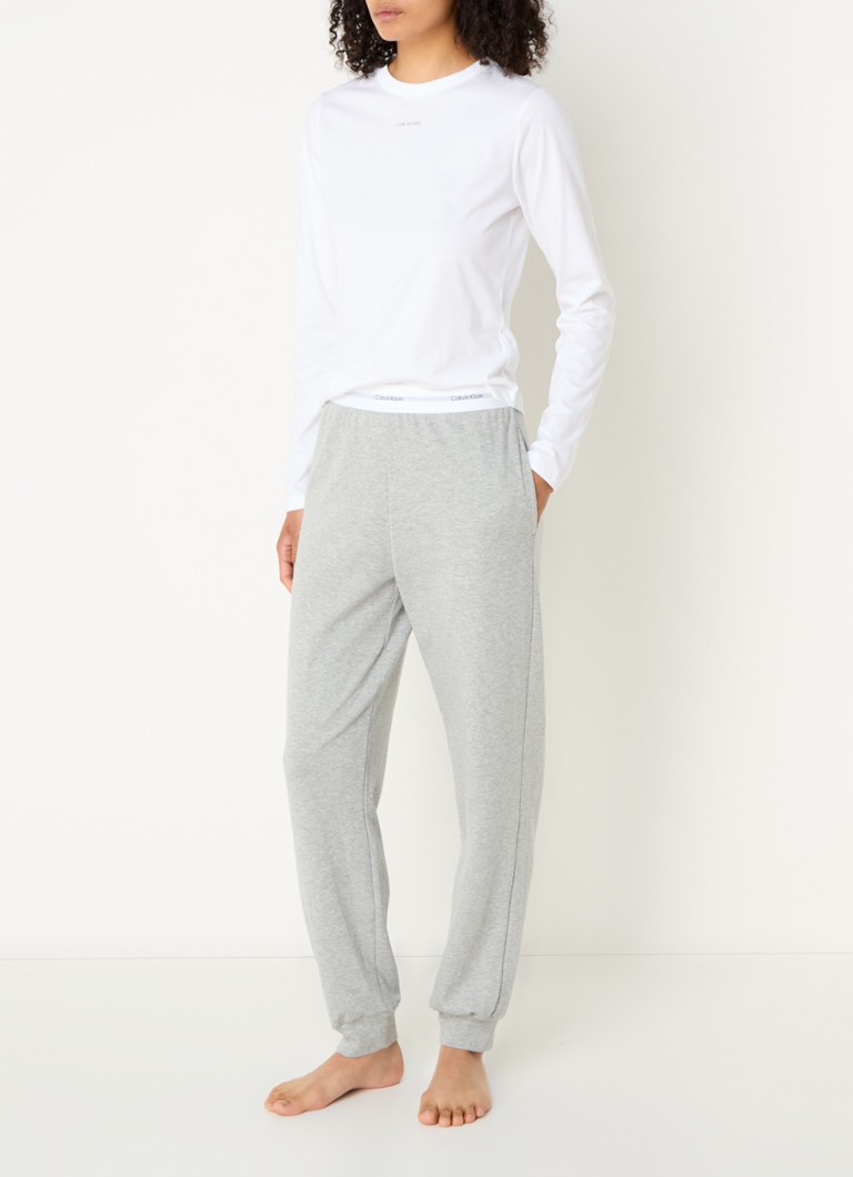Pantaloni da casa Calvin Klein a vita media e affusolati con striscia logo