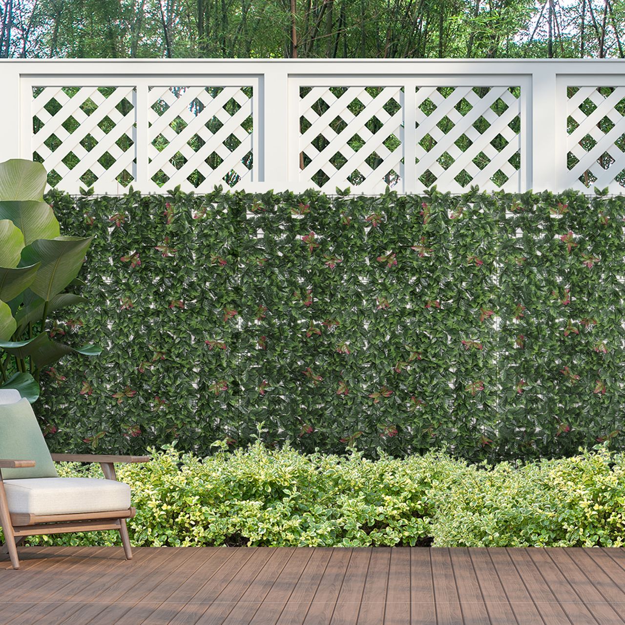Outsunny 12 Stück künstliches Pflanzenwand Hecke 50x50