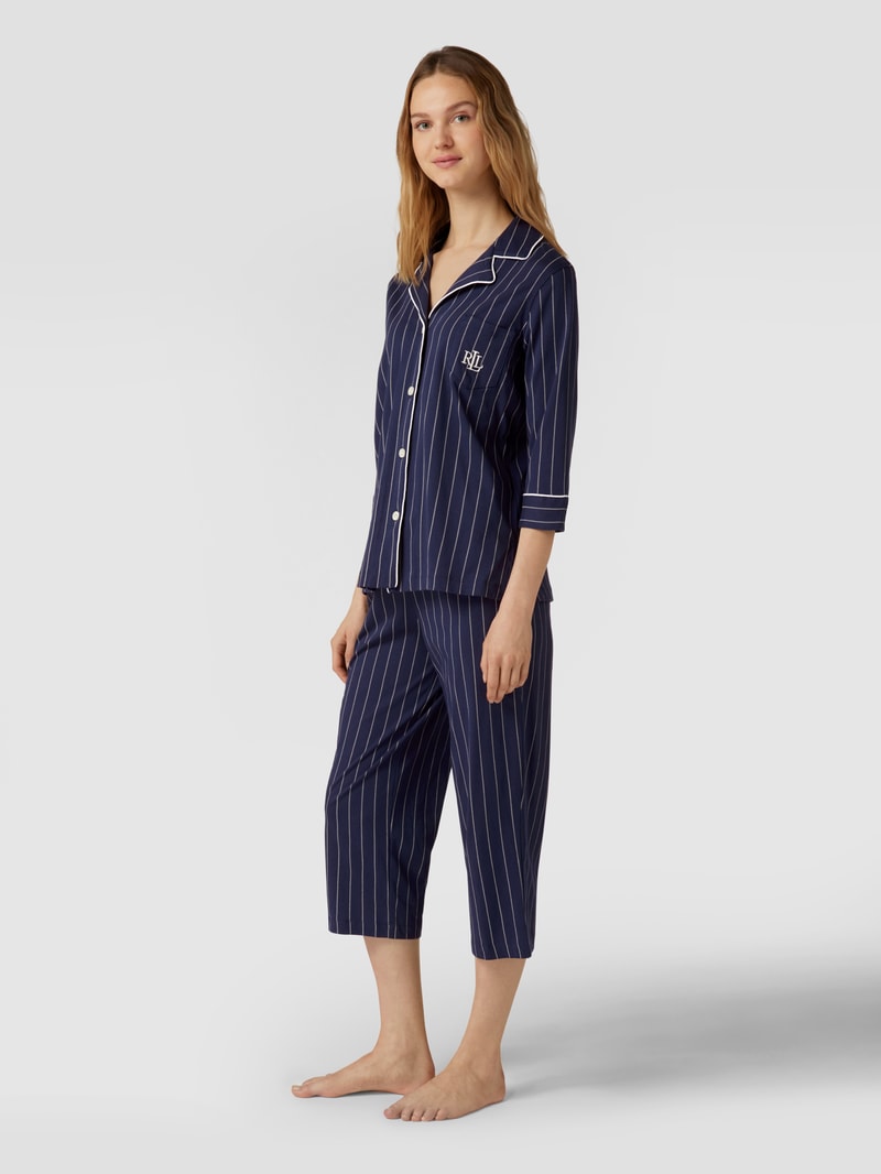 Pyjama mit Streifenmuster in marineblau