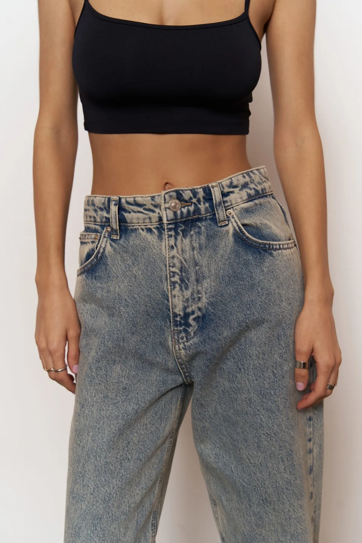 MAİ COLLECTİON  Marla Basic Dirty Green Jeanshose