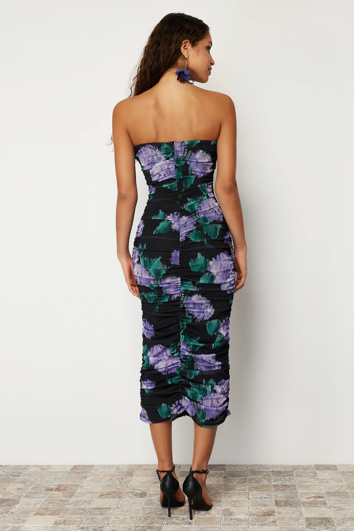 Trendyol Collection  Mehrfarbiges, drapiertes, elegantes Abendkleid