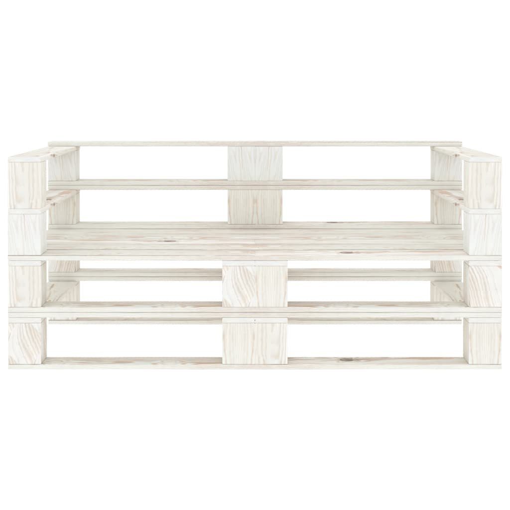 vidaXL Loungesofa Garten-Palettensofa 2-Sitzer Weiß Holz, 1 Teile