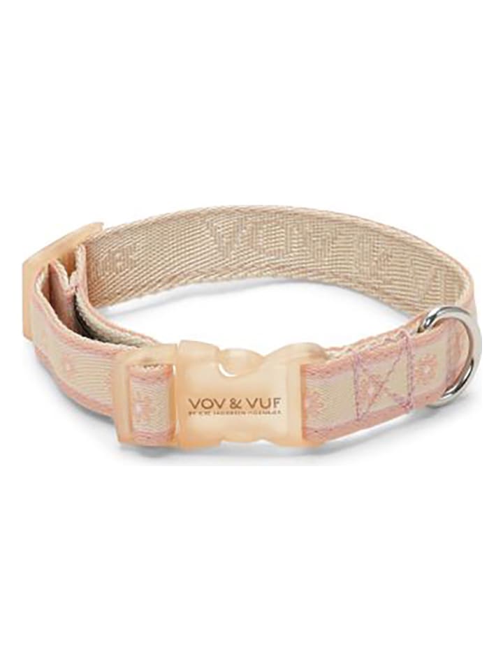 VOV & VUF Hundehalsband in Rosa/ Beige günstig kaufen