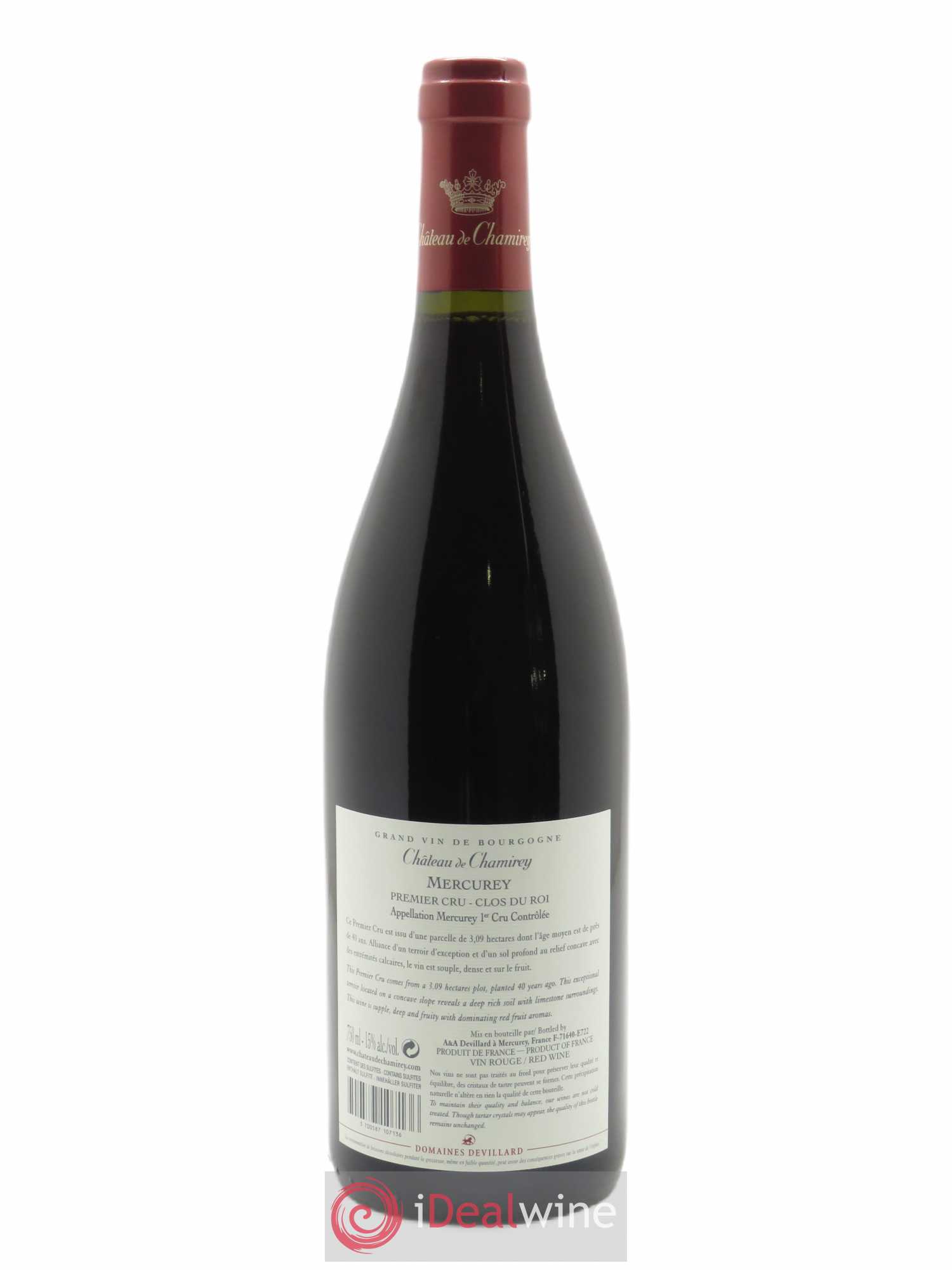 Mercurey 1er Cru Clos du Roi Château de Chamirey  2019 - Lot de 1 Bouteille