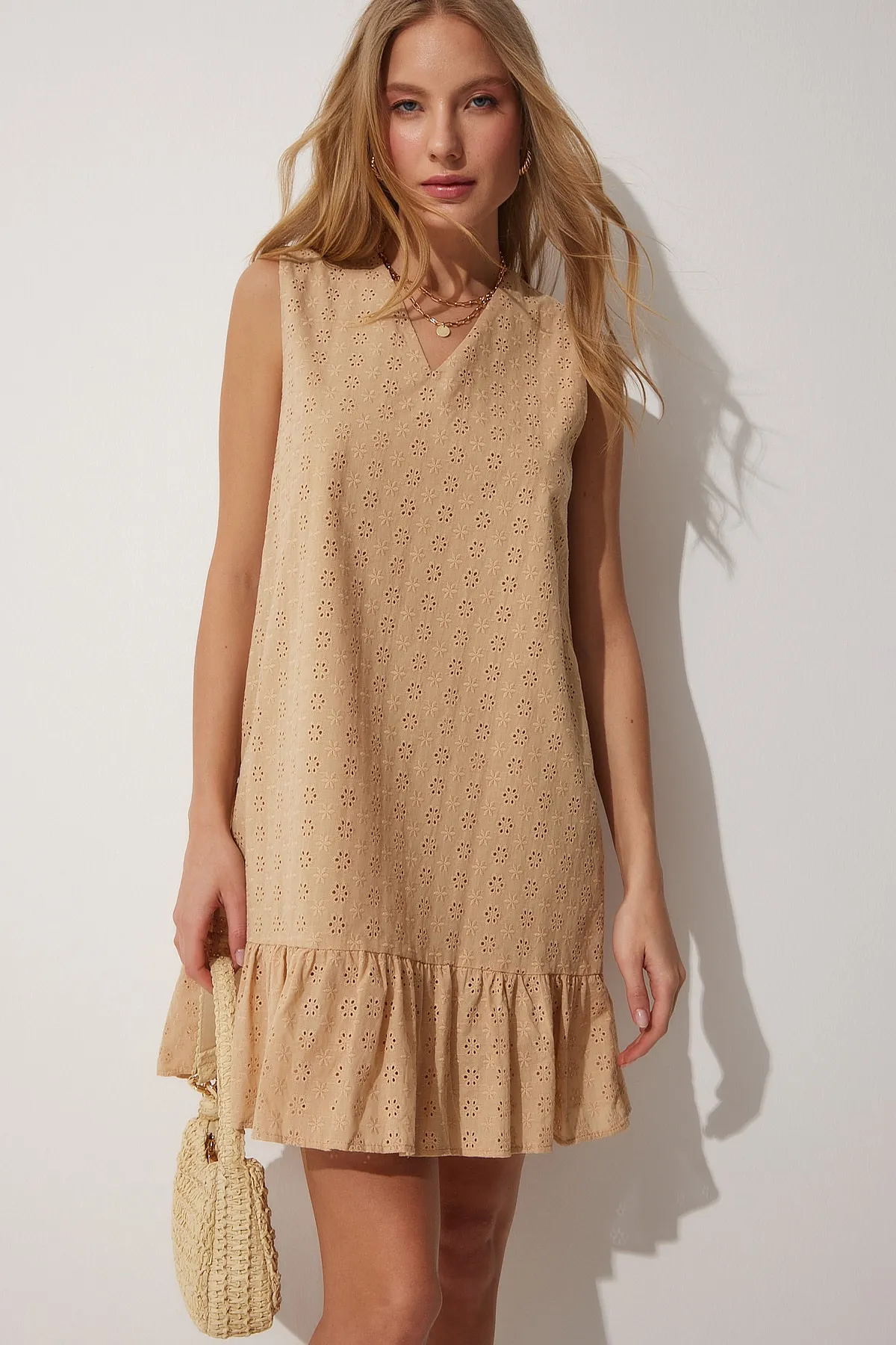Happiness İstanbul  Sommerkleid mit gewelltem Volant