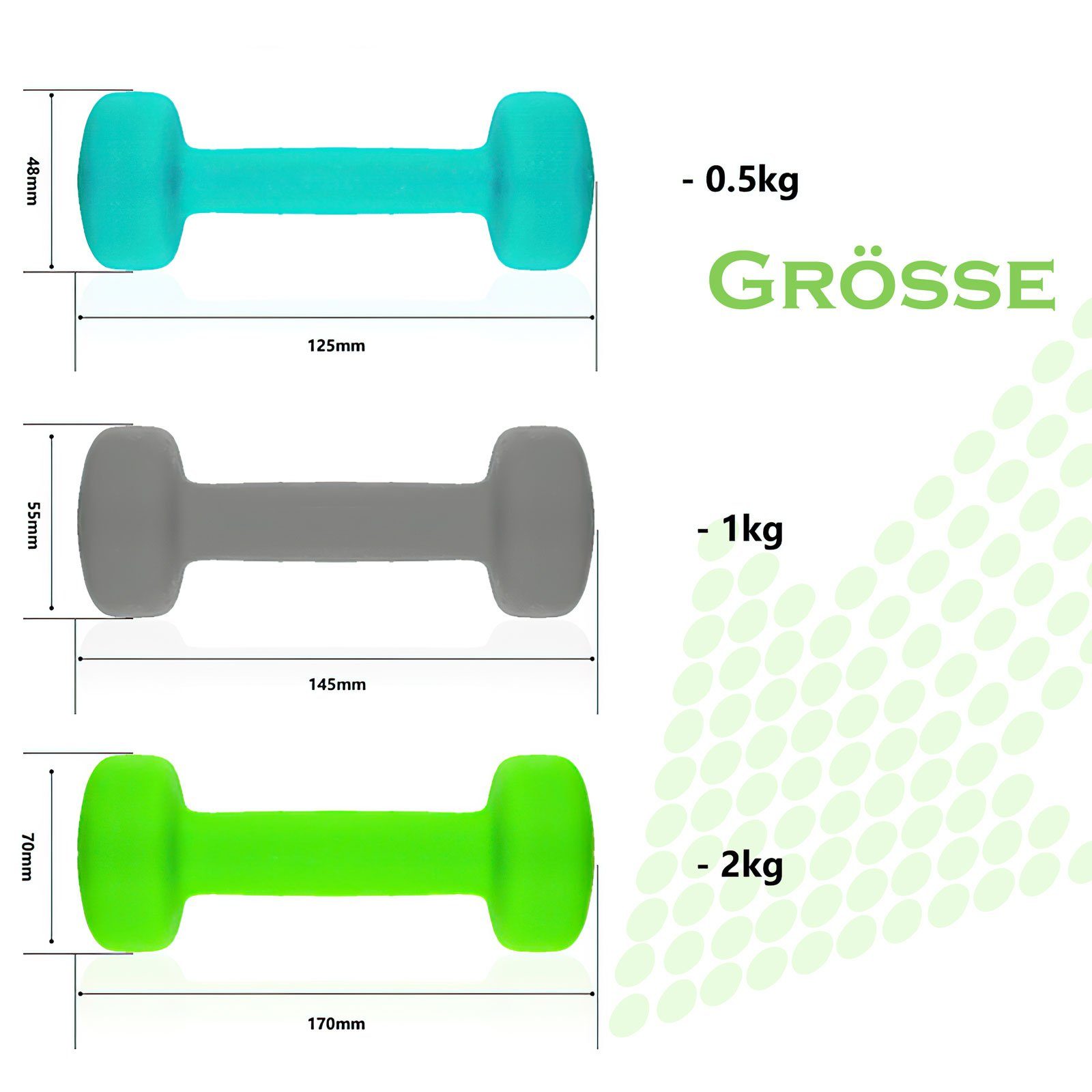 Croch Kurzhantel Kurzhanteln, (Set), Dumbbell Set Anti-Rutsch Vinyl Hantel für Krafttraining
