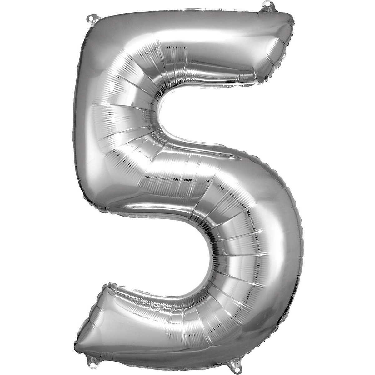 Super Shape Folienballon Silber, Zahl 5, 86 cm