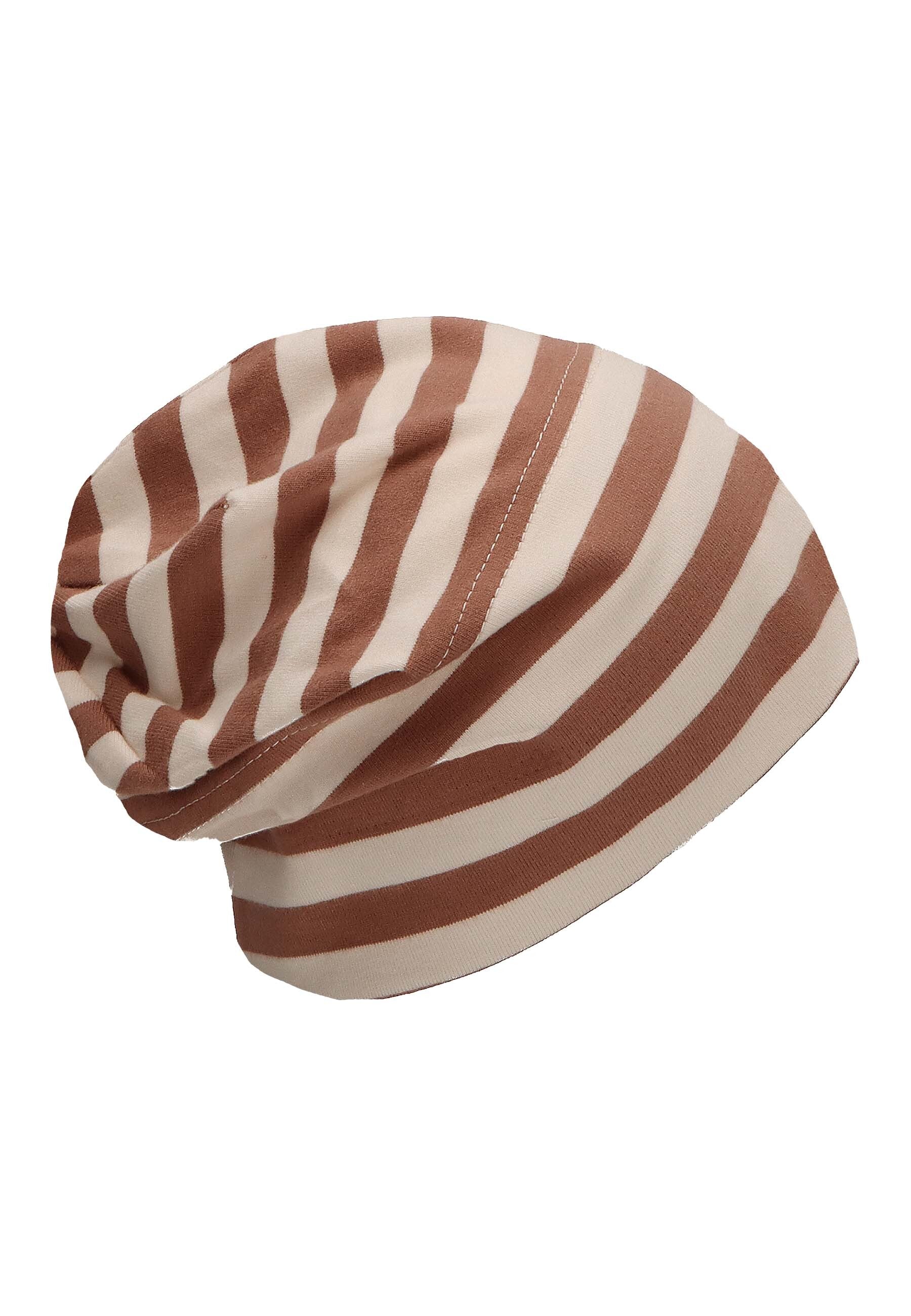 GOTS Slouch-Beanie aus Jersey (Bio) mit Streifen