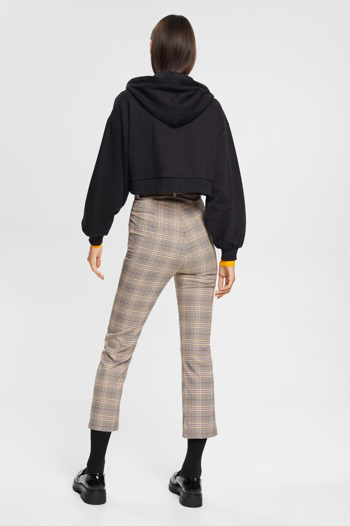 High-Rise-Hose mit ausgestelltem Cropped-Bein und Karomuster