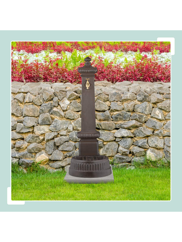 relaxdays Standbrunnen in Braun - (B)44,5 x (H)100 x (T)38 cm günstig kaufen onesize