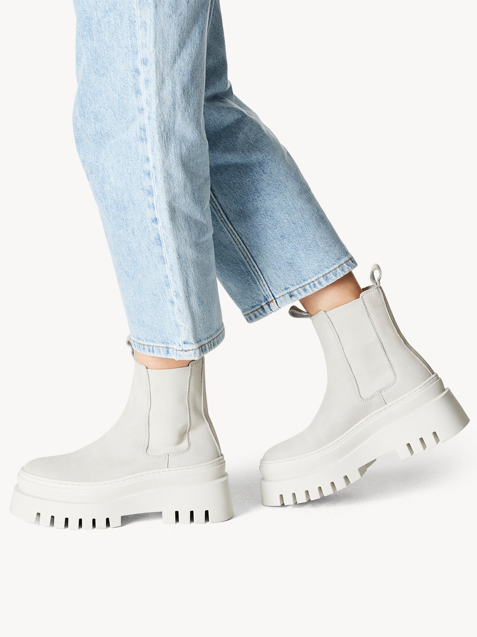 Bottine Chelsea en cuir - gris