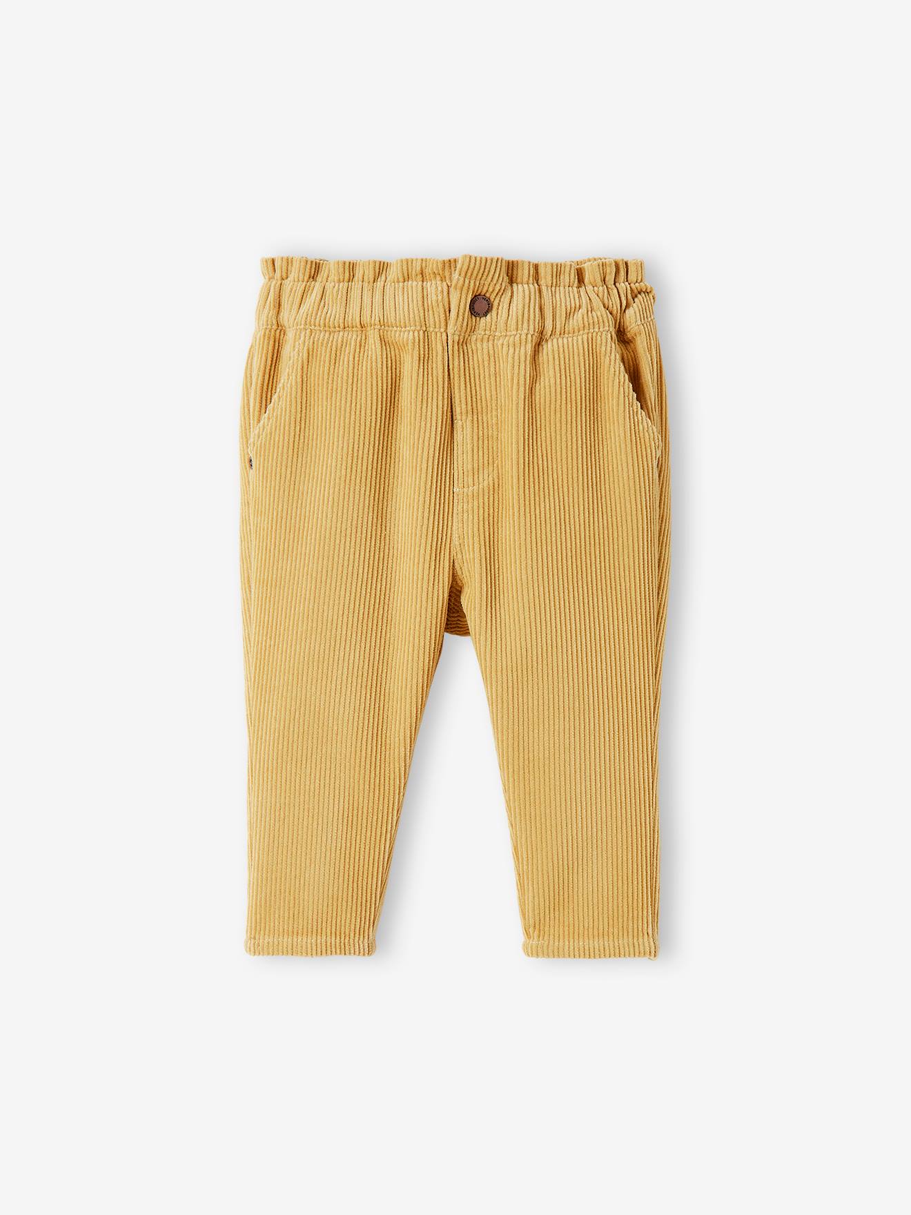 Pantalon en velours côtelé bébé moutarde