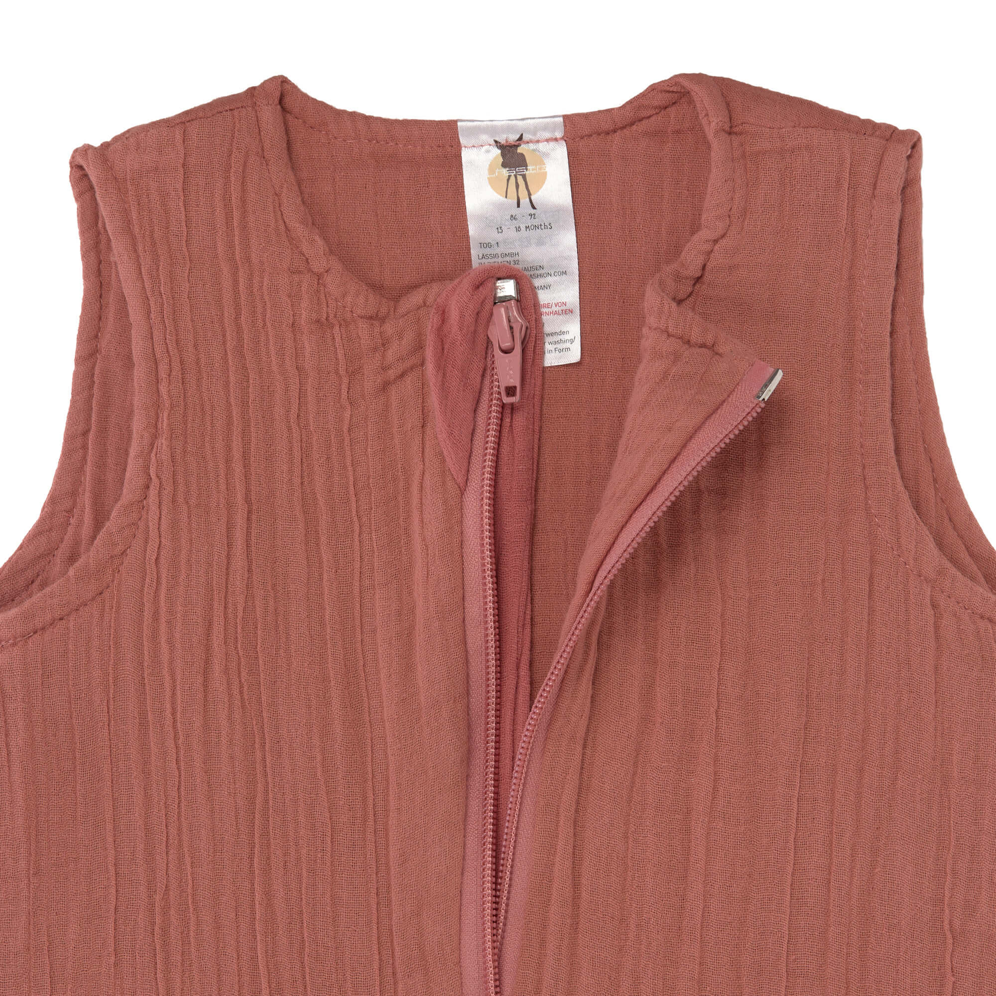 Baby Sommerschlafsack Tog 1 - Bio Baumwolle, Rosewood Rosa