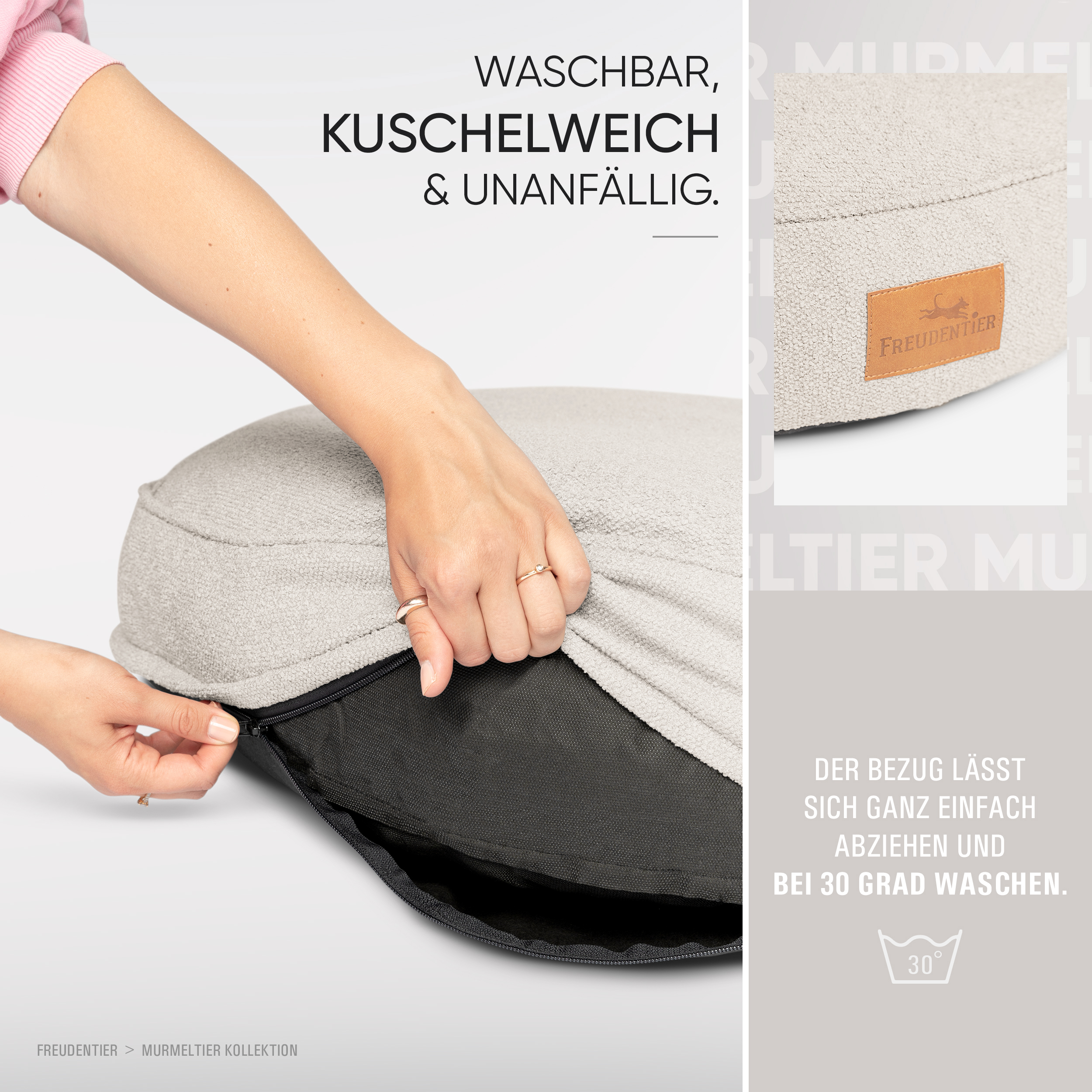 Freudentier Hundebetten Freudentier kuscheliges Hundebett mit Memory Foam ⌀70cm