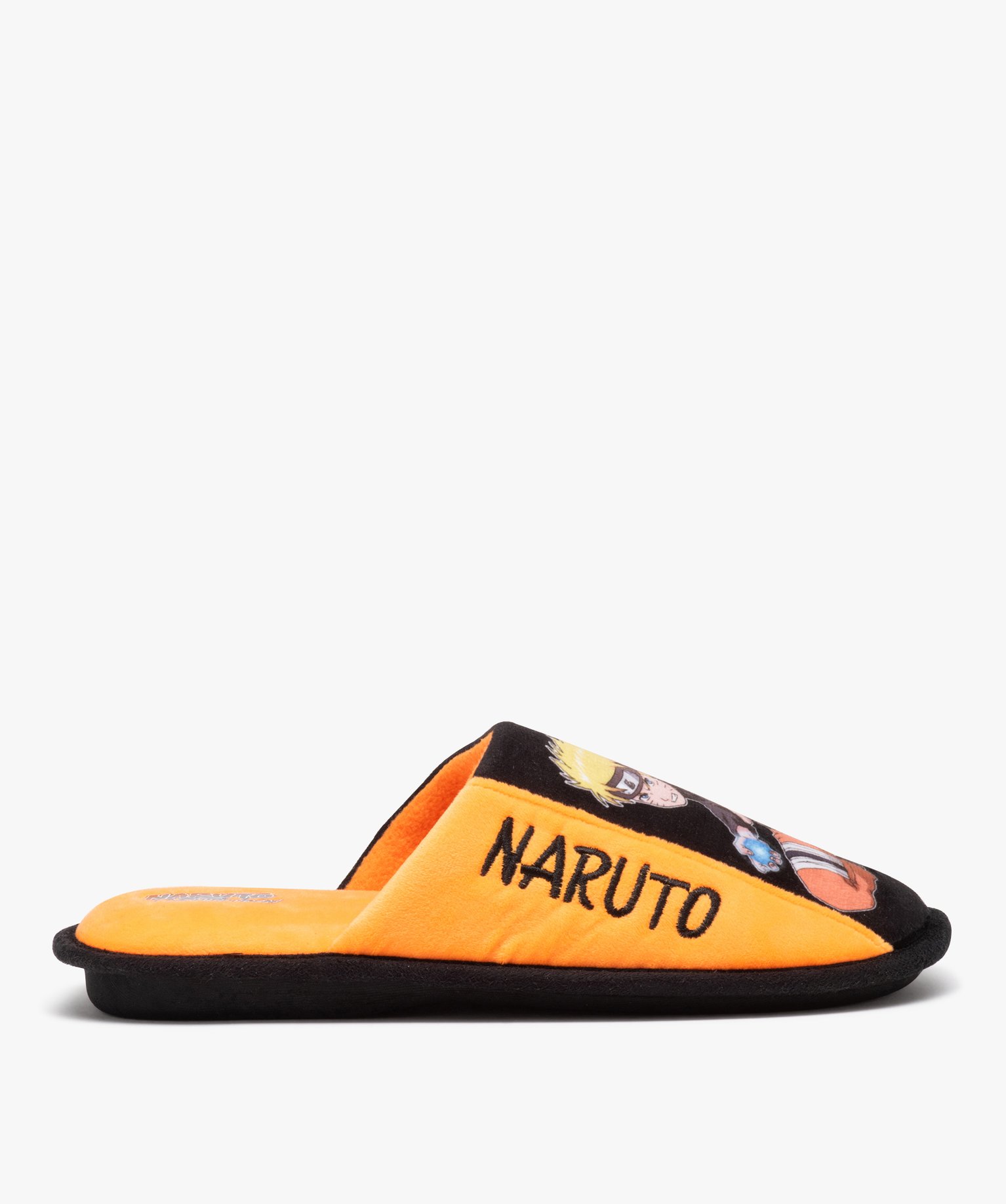 Chaussons homme imprimés et moelleux en velours - Naruto orange | GEMO