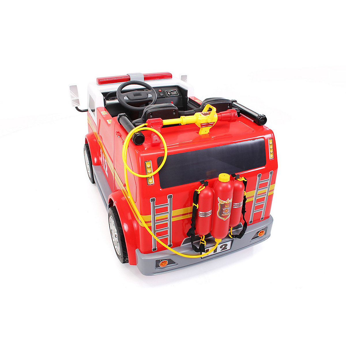 Kinder Elektroauto Feuerwehr LL911 - 2x45 Watt - Kinderauto mit Fernbedienung - Soundmodul