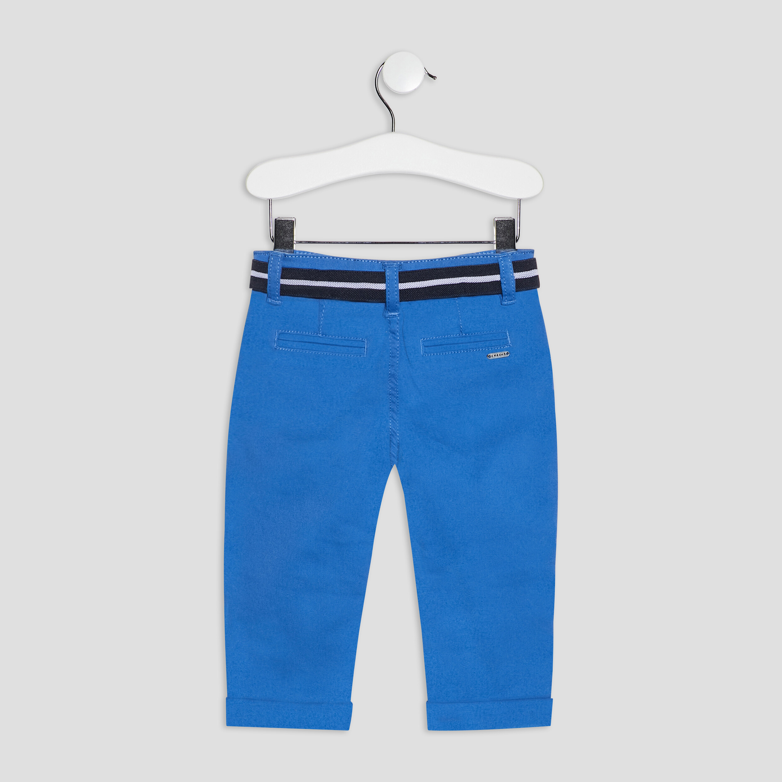 Pantalon droit ceinturé bleu bébé garçon | La Halle
