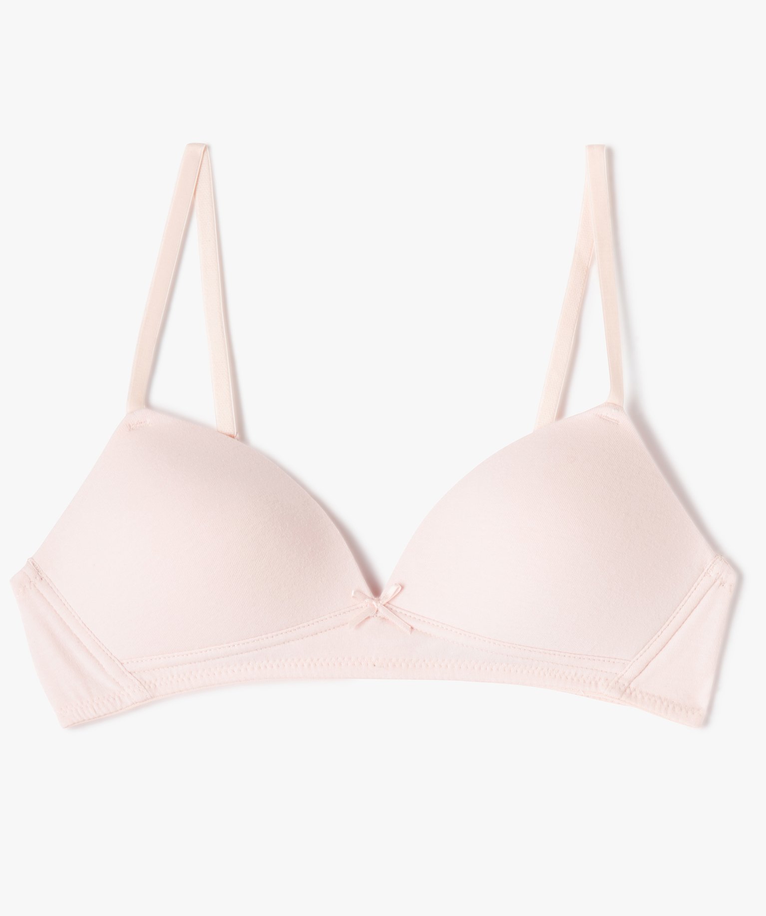 Soutien-gorge fille forme triangle avec bonnets paddés rose | GEMO