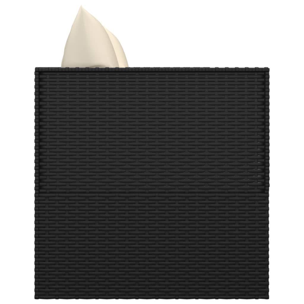 vidaXL Gartenliege Outdoor-Loungebett mit Kissen Schwarz Poly Rattan, 1 St.