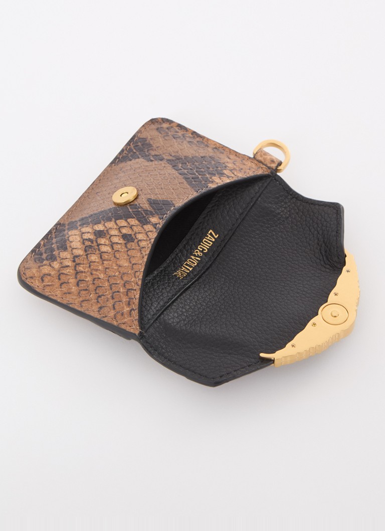 Portofel pentru carduri Zadig&Voltaire Borderline Snake Print din piele