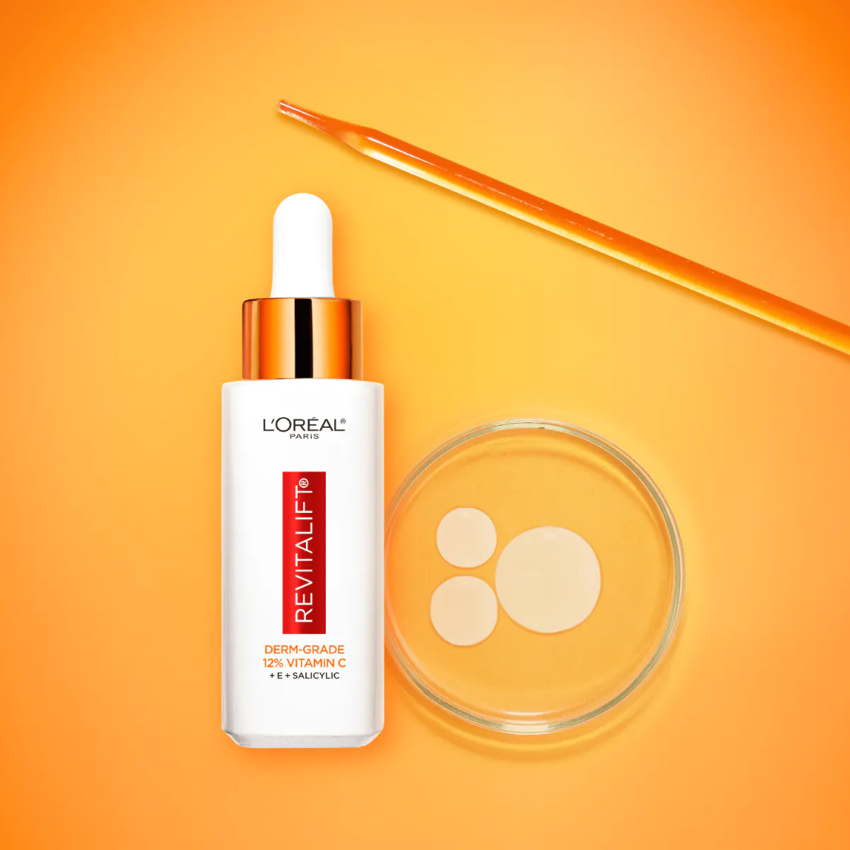 L'Oréal Paris De Revitalift klinikinis veido serumas 12% vitamino C, vitamino E, salicilo rūgšties